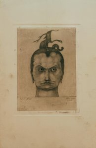Dreigend hoofd door Paul Klee